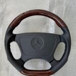 Handcrafted Flat Bottom Leather/Wood Steering Wheel – Mercedes W124, R129 & W210 Upgrade